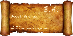 Bécsi Andrea névjegykártya