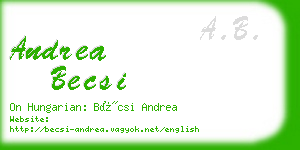 andrea becsi business card